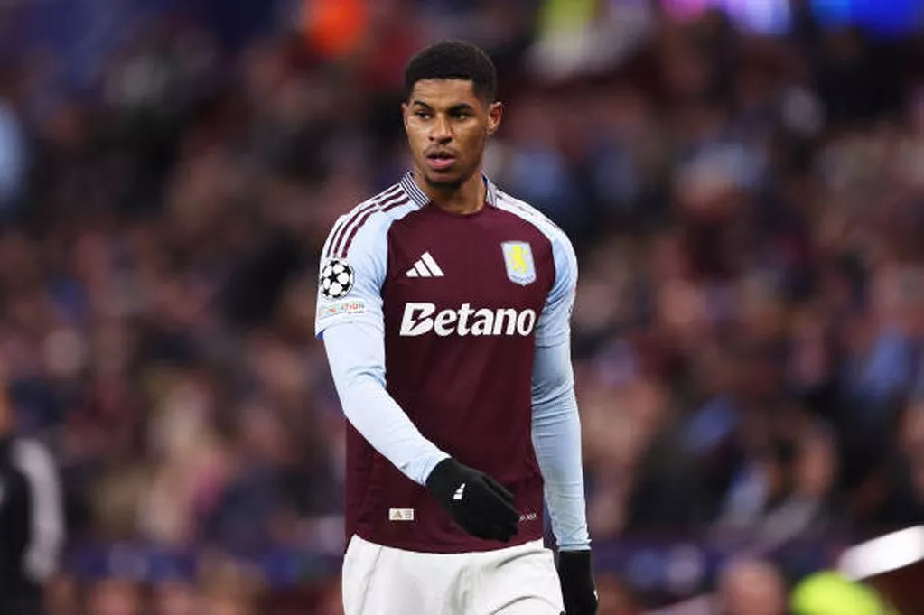 Marcus Rashford dilaporkan sangat bahagia sejak bergabung dengan Aston Villa sebagai pemain pinjaman dari Manchester United pada Januari lalu. (cr/Gett Images)