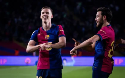 Gelandang FC Barcelona, Dani Olmo, menyatakan bahwa motivasi timnya sedang tinggi jelang laga krusial leg kedua semifinal Liga Champions melawan Inter Milan di Italia. (cr/FC Barcelona)