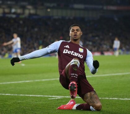 Pemain sayap Manchester United yang saat ini menjalani masa pinjaman di Aston Villa, Marcus Rashford, mengambil langkah cepat untuk menyelamatkan musimnya yang terancam akibat cedera hamstring. (cr/x.com)