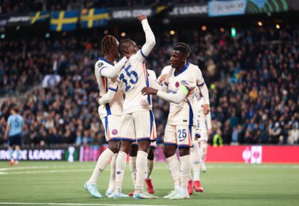 Chelsea menjejakkan satu kaki di final Conference League setelah meraih kemenangan nyaman 4-1 atas Djurgarden pada leg pertama semifinal di Stockholm, Jumat (2/5) dini hari WIB. (cr/ Chelsea)