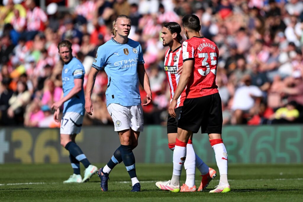 Southampton, yang sudah dipastikan terdegradasi, secara mengejutkan mampu menahan imbang tanpa gol Manchester City dalam laga yang berlangsung di St Mary's Stadium, Minggu (11/5/2025). (cr/x.com)