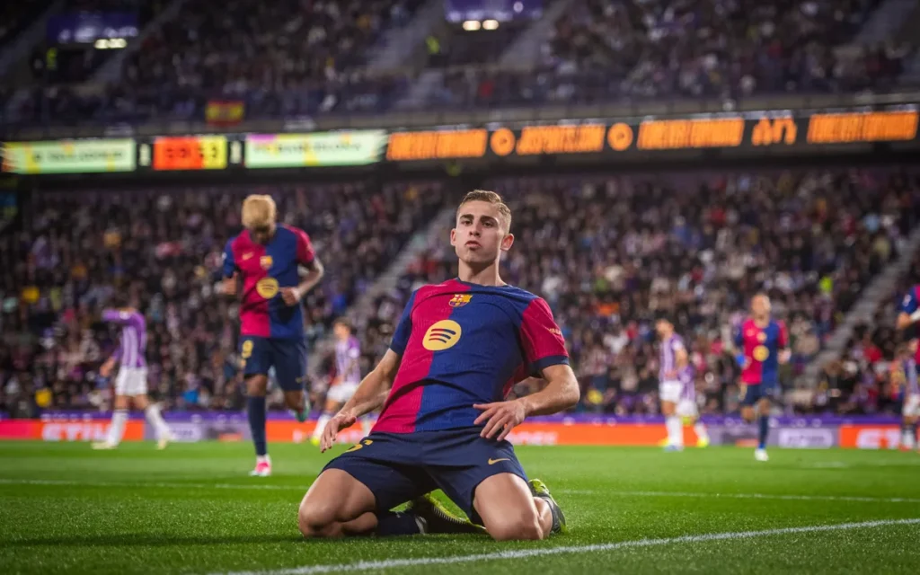 Barcelona menunjukkan mentalitas juara dengan bangkit dari ketertinggalan untuk mengalahkan Real Valladolid 2-1 di Estadio Jose Zorrilla, Minggu (4/5) dini hari WIB. (cr/FC Barcelona)