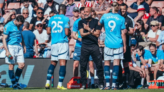 Manajer Manchester City, Pep Guardiola, tak menyembunyikan kekecewaannya usai timnya ditahan imbang tanpa gol oleh Southampton yang telah terdegradasi. (cr/mancity.com)